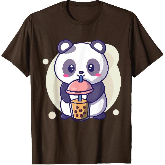 Cute Kawaii Panda Drinks Boba Bubble Tea Kawaii Aesthetic T-Shirt