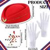 Neuer Flugbegleiterinnenhut, Sonnenbrille, Seidenschal, Handschuhe Brosche Stewardess Cosplay Kostüm Kostüm Party Requisiten Zubehör