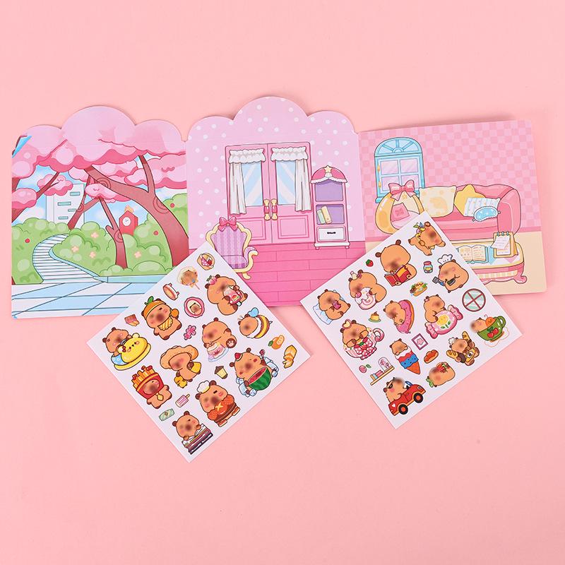 Capybara Gelee Sticker Ruhiges Buch: DIY Kreatives Früherziehungs-Puzzle für Kinder