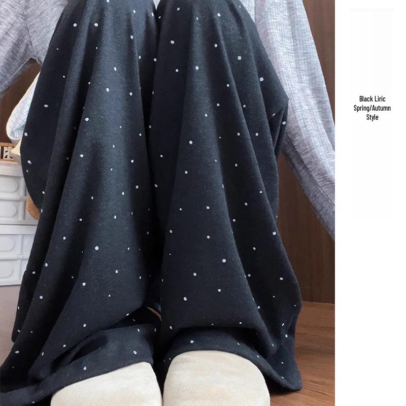 2026 New Soft Polka Dot Maternity Wide-Leg Pants - Loose, Slimming, Casual, White/Gray 4XL