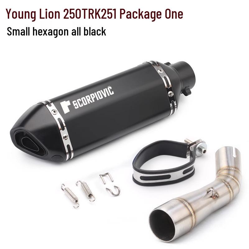 Exhaust Pipe Stainless Steel Mid-Tail Section for Loncin 250 TRK251 Motorcycle Modification