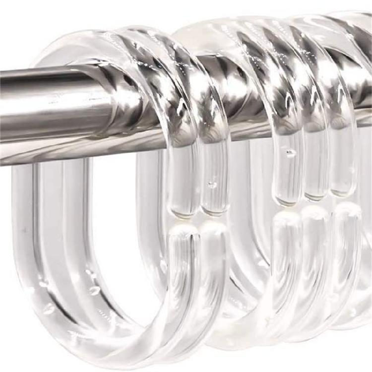 Vielseitigkeits Kunststoff Duschringe Multifunktionaler Vorhanghaken für Vorhänge Jalousien Raumteiler Schnellverschlussmechanismus