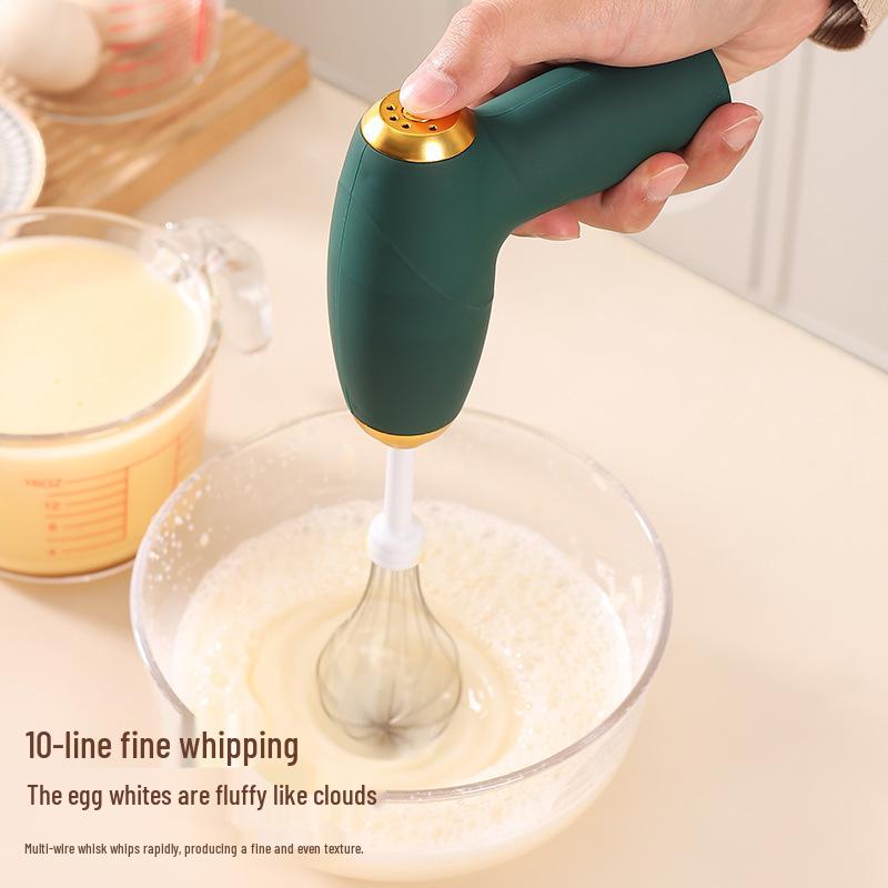 Wireless Mini Electric Egg Beater - Three-Speed Adjustable Handheld Whipping Mixer