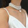 Elegant Irregular Imitation Zircon Choker Necklace Women Bride Multilayer Clavicle Chain Aesthetic Neck Zircon Wed Accessories
