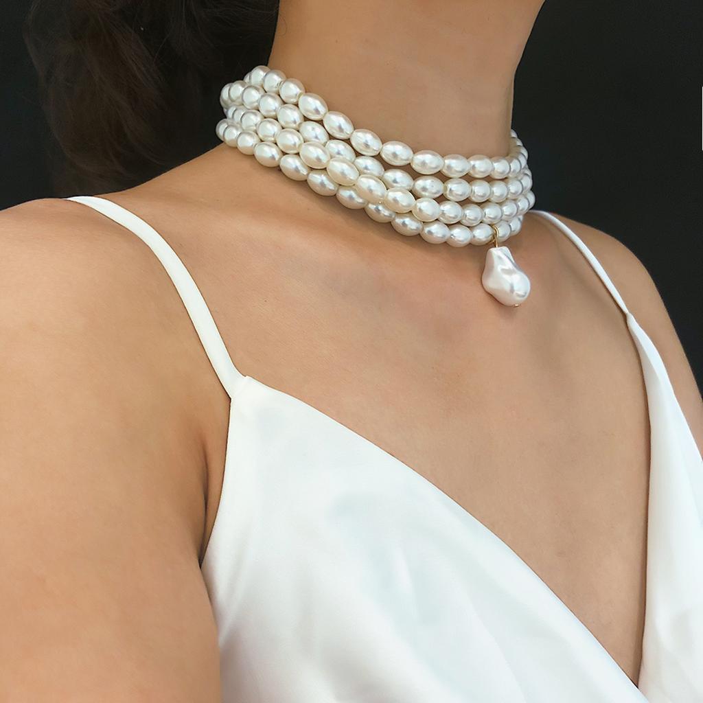 Elegant Irregular Imitation Zircon Choker Necklace Women Bride Multilayer Clavicle Chain Aesthetic Neck Zircon Wed Accessories