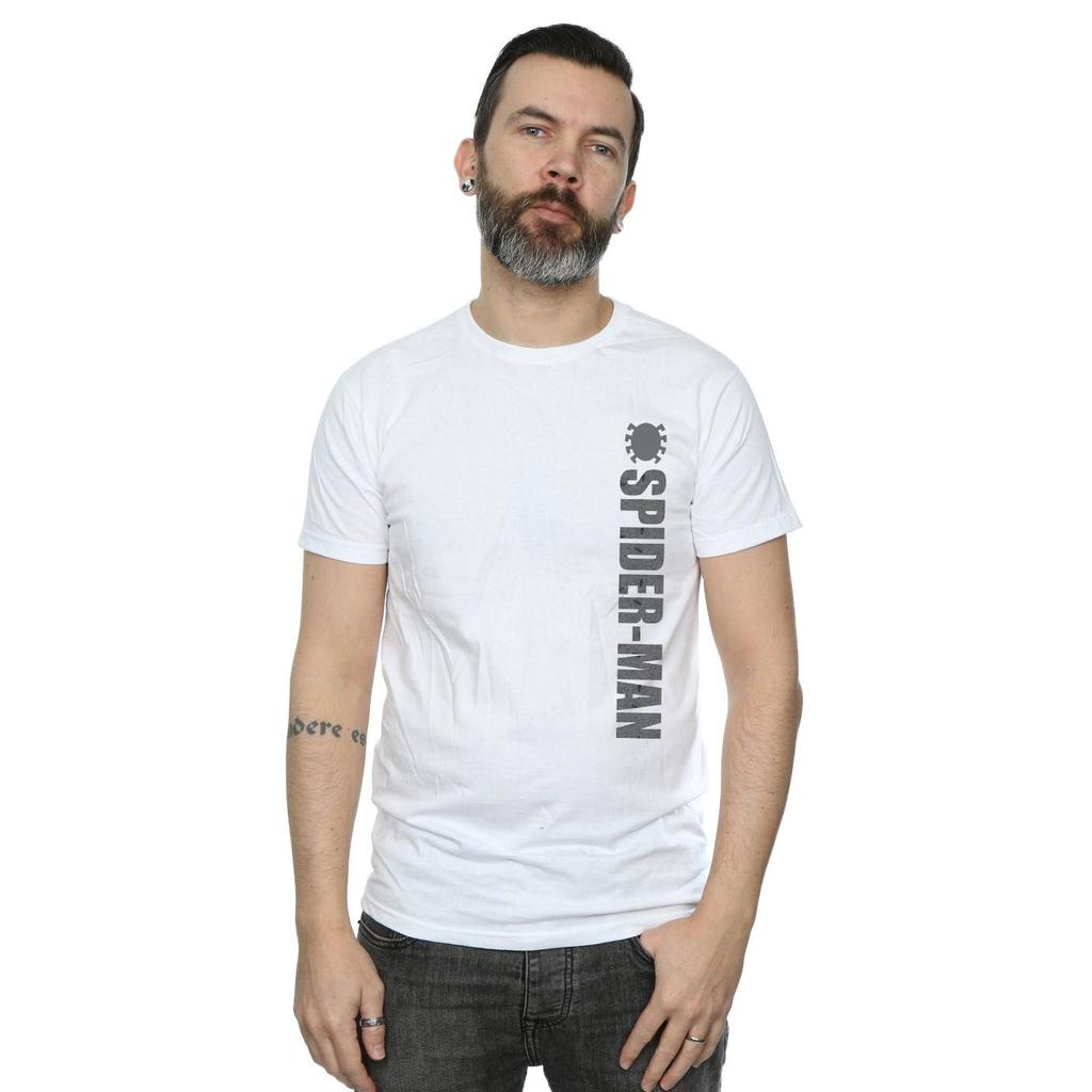 Marvel Mens Spider-Man Patterned Logo T-Shirt