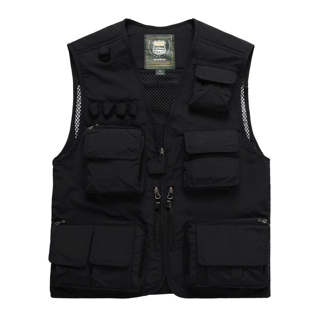 Men's Quick-Dry Mesh Multi-Pocket Plus Size Fishing Photography Vest