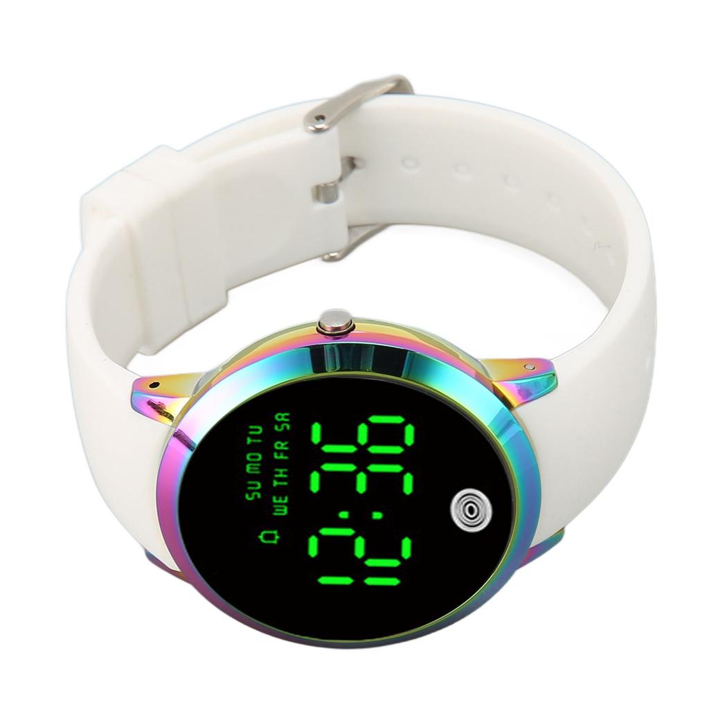 Men Digital Watch Round Color Screen Waterproof Backlit Ultra Thin Stylish Alarm Sports Watch