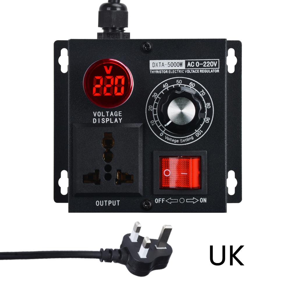 AC 110V/220V 5000W Stepless Voltage Regulator Light Dimmer Temperature Speed Adjuster Variable Monophase Voltage Controller