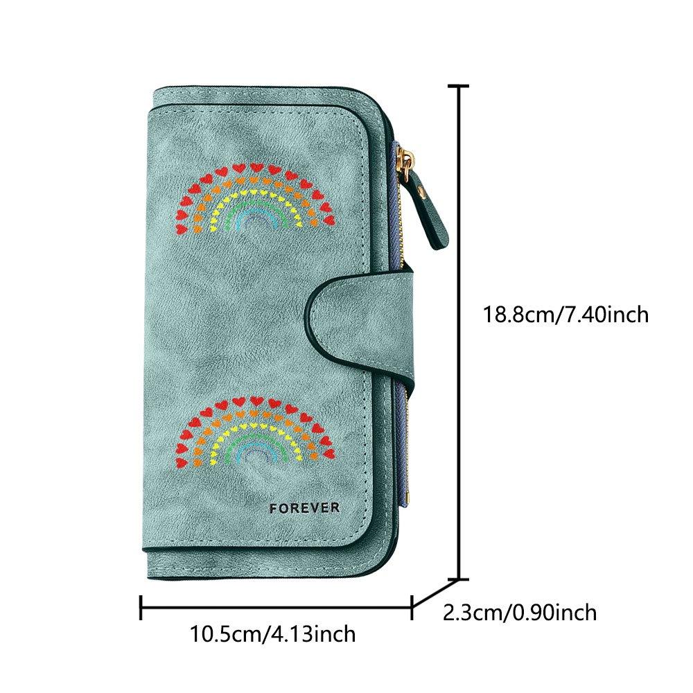 Rainbow Heart Long Zipper Wallet, Large Capacity Card Holder, Unisex Clutch Bag, Fashionable Zipper Coin Purse, Suitable for Daily Use, A Great Gift