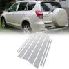8Pcs Window Decoration Side Door Frame Cover Silvery Center Pillar Sticker for Toyota RAV4 XA30 2006-2012