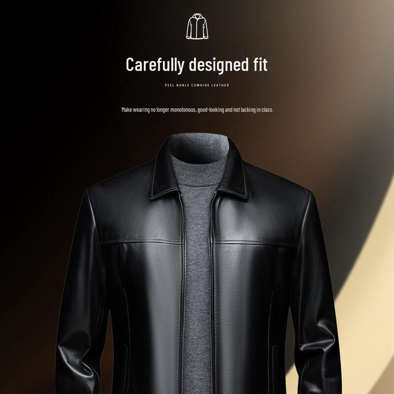 Futhing Men's Genuine Lambskin Biker Jacket