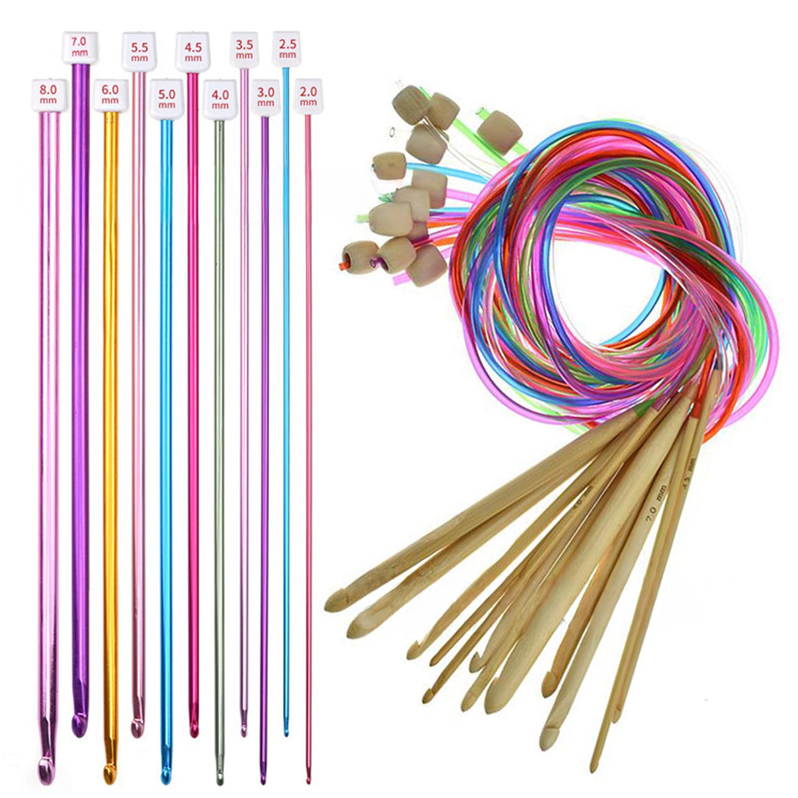 

Набор афганских спиц и крючков Hyack, Крючки для вязания, Спицы для вязания, Товары для рукоделия, Разноцветный