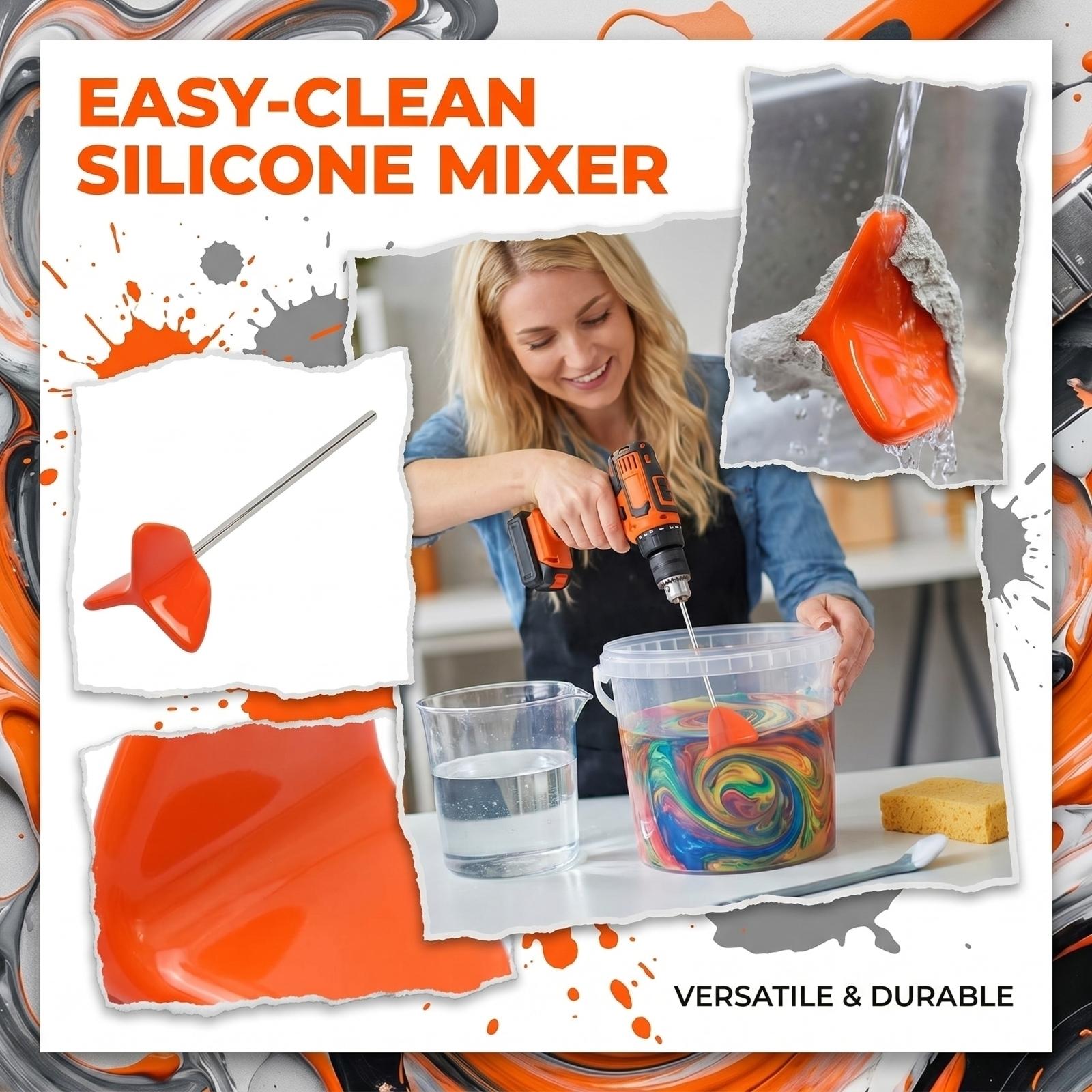 

Easy-Clean Silicone Mixing Tool, Heat-Resistant Kitchen Stirrer With Ergonomic Handle, Non-Stick Whisk For Baking & Cooking One Size