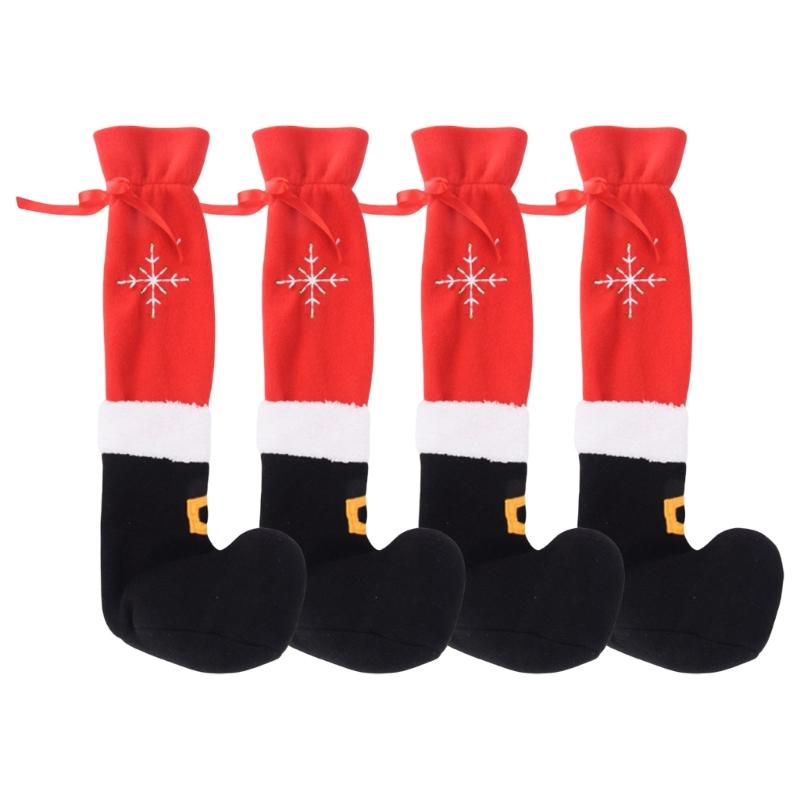 Christmas Table Leg Covers Chair Foot Covers Table Feet Socks Slip Resistant Add Atmosphere To Holiday