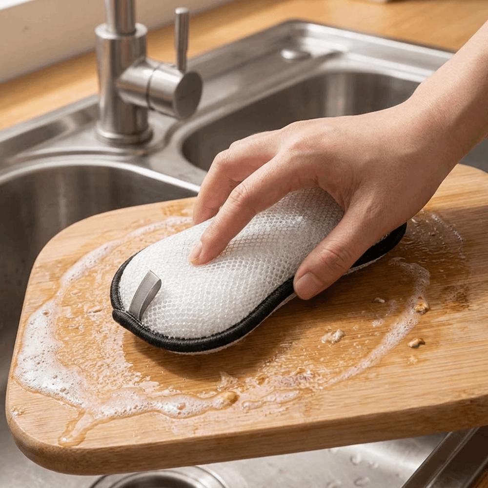 3/6PCS Microfiber Double-Sided Dishcloth Thickened Cleaning Sponges Reusable Pot Scrubber  Camping