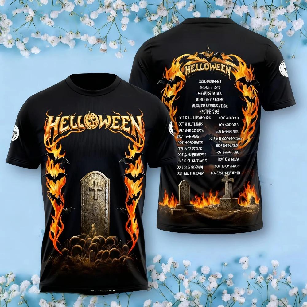 Novelty Rock Halloween Band 3D Print T-shirt Men Women Fashion Trend O-Neck Short Sleeve Tops Tees Plus Size Tshirt Men Clothing