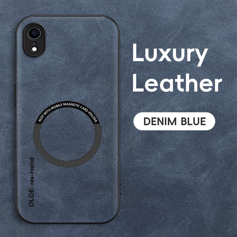 

Магнитный Ретро Кожаный Мягкий Чехол для iPhone X XS Max XR iPhoneXR Беспроводная Зарядка Чехол-Накладка для Телефона For iPhone XR синий