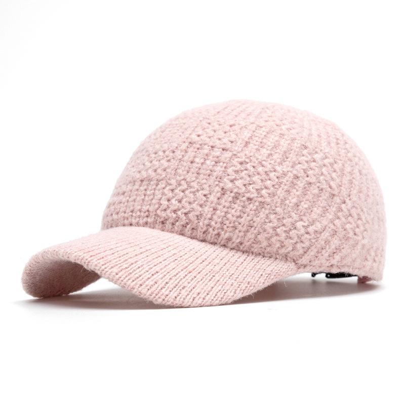Women's Autumn Winter Warm Wool Baseball Cap Knitted Coldproof Cap
