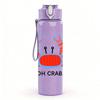 1PC Oh Crab Red Crab Print 750ml Color Plastic Sports Water Bottle Leakproof Flip Straw Lid Suitable for Sports Office Home Use