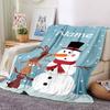 Custom Name Christmas Snowman Theme Printed Blanket - Perfect for Couch, Bed, Travel & Outdoor Use | Machine Washable, Cozy & Durable.