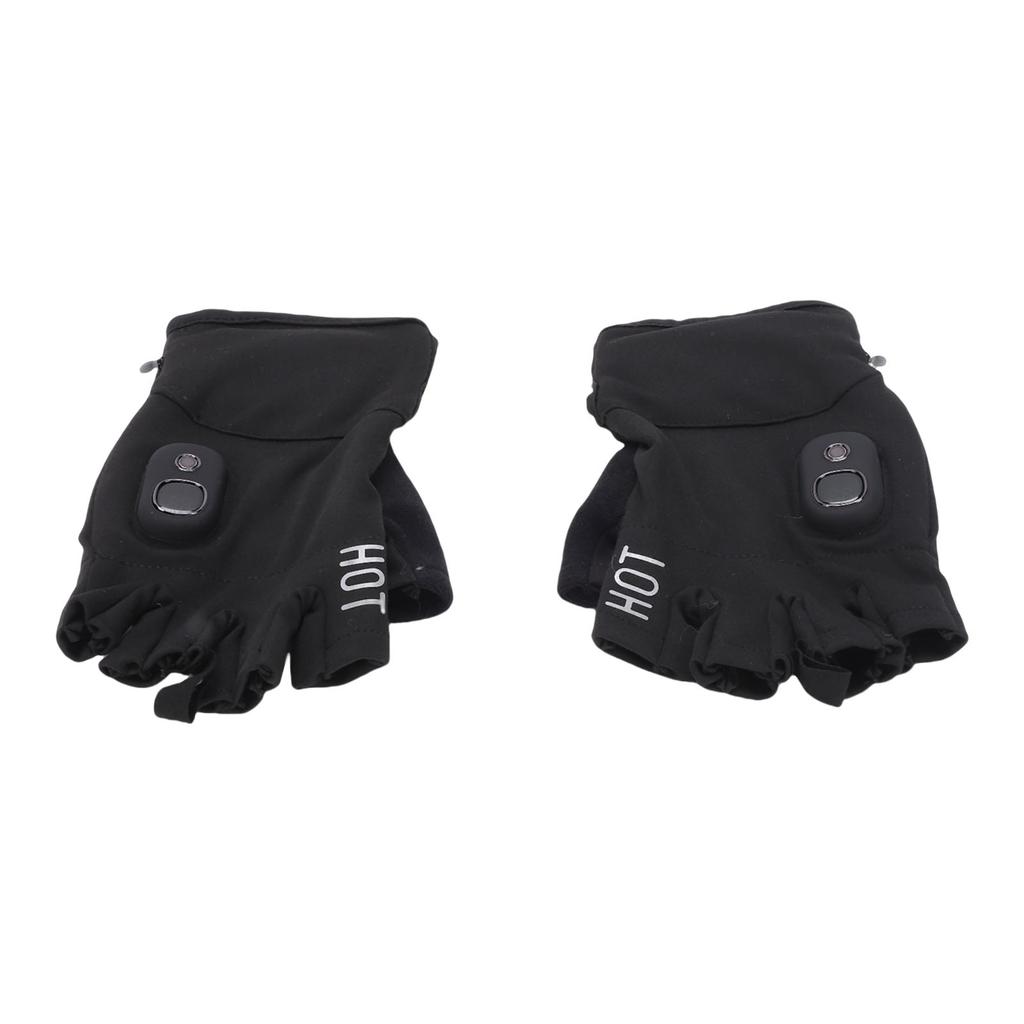 Fingerless Heated Gloves Cordless Portable Re Able Half Finger Heated Gloves for Working Studying Fishing
