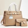 3pcs Sets Women Handbag Bag New Stone Pattern Mother and Child Bag Solid Color Women Handbag