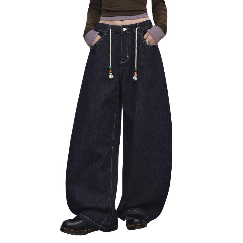 

UNIFREE Barn Style Washed Wide-Leg Jeans L