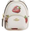 COACH 8 Brand Logo Strawberry Print Coated Canvas and Leather Bag Surroundings Mini Women’s White White