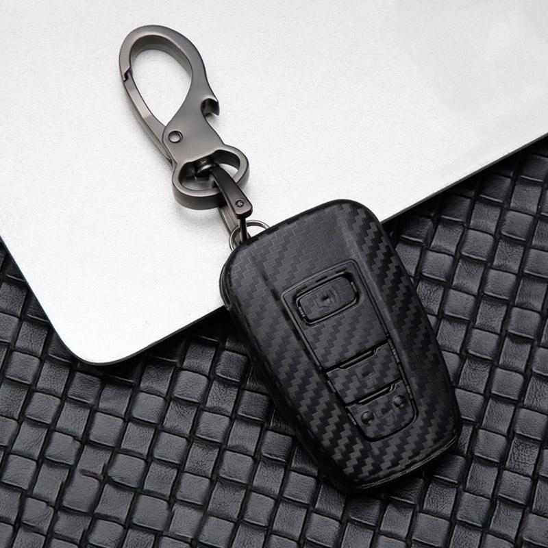 Carbon Fiber Auto Schlüssel Abdeckung Fall Für Toyota C-HR CHR RAV4 RAV 4 Corolla Camry Avalon Land Cruiser Prado Prius   