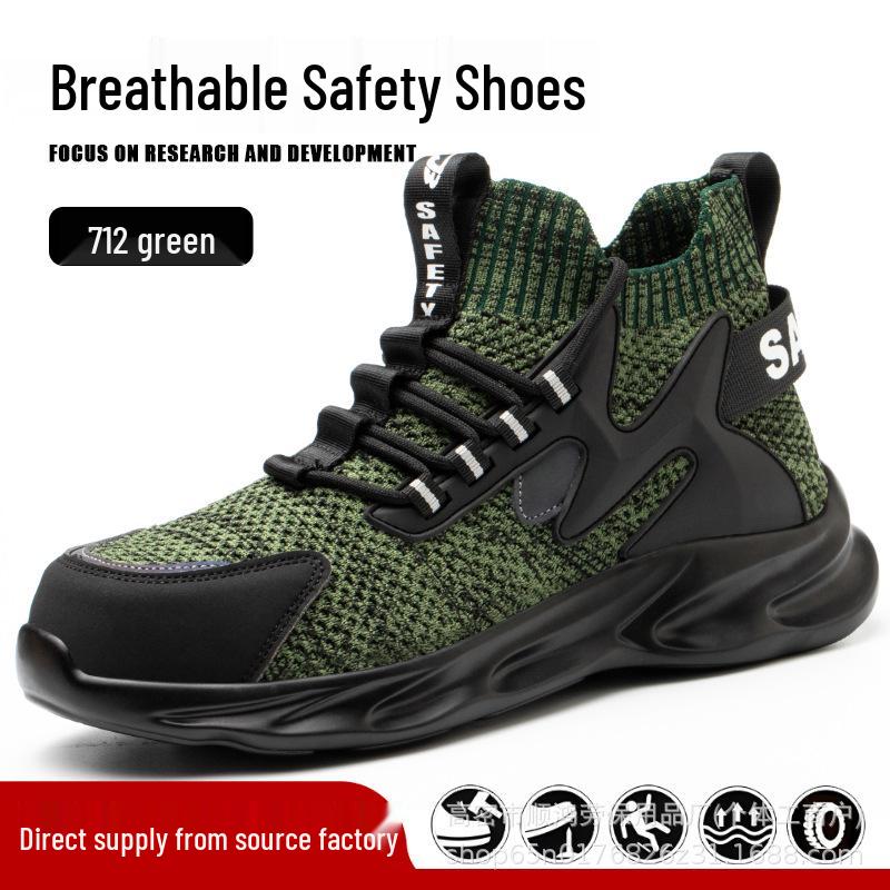 Zapatos de Seguridad para Hombre Transpirables Anti-Aplastamiento y Anti-Perforación - Calzado Resistente al Desgaste, Antideslizante, Cómodo y Protector.