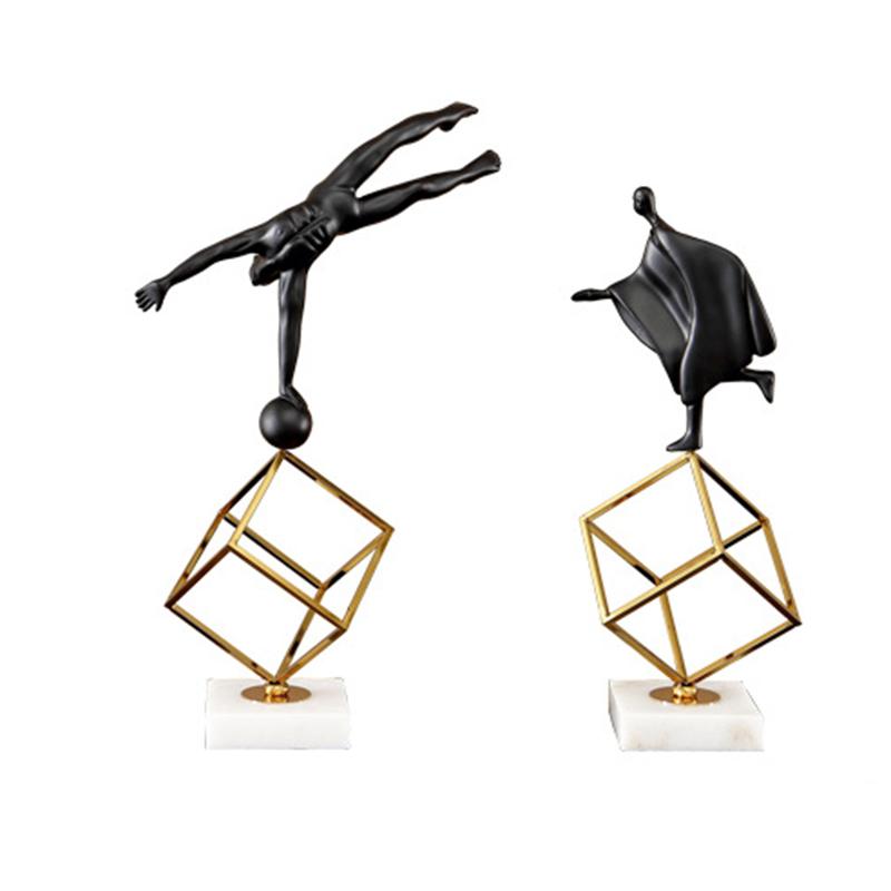 Creative Resin Statue Gymnastic Figures Crafts Ornament for Living Room Office Bedroom Decoration