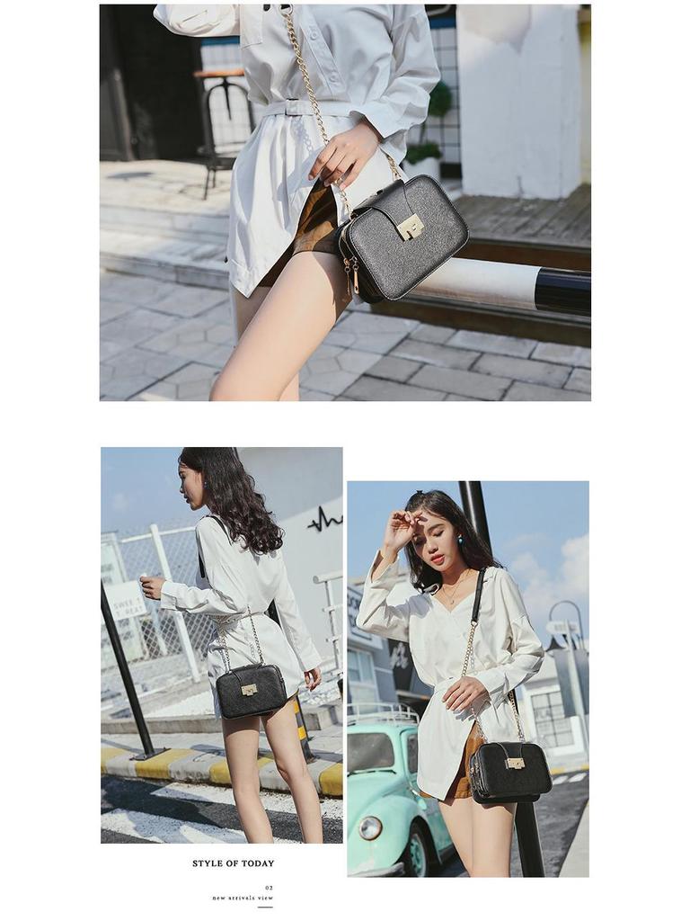 Korean Style Versatile Three-Layer Chain Crossbody Bag - Spring 2019