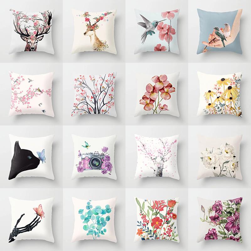 

Sika Deer Series Pillowcase Home Sofa Cushion Cover Cartoon 45*45cm