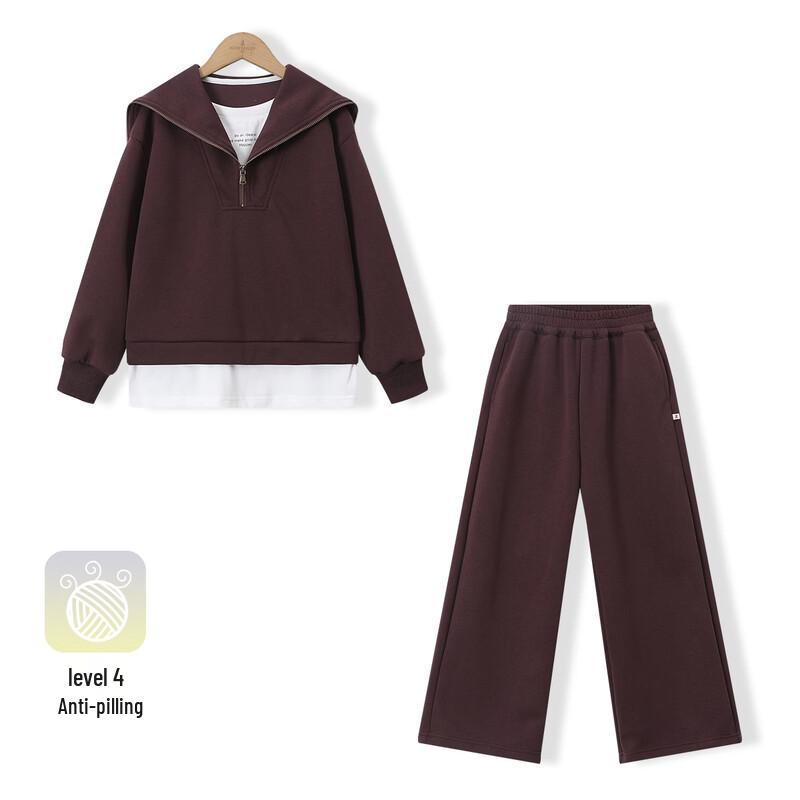 Montagut Kids' Faux Two-Piece Hooded Sweatshirt & Pants Set