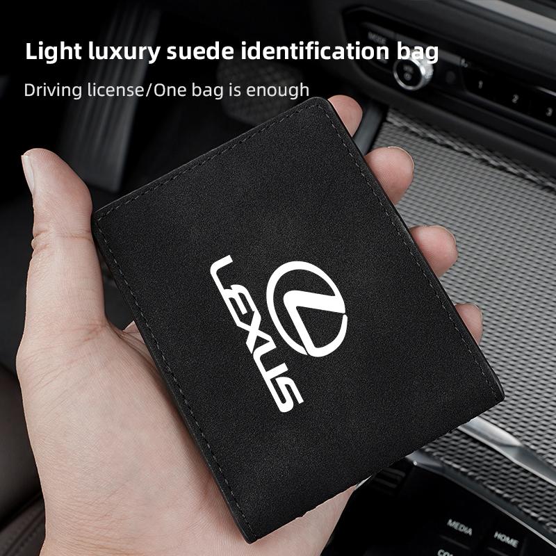 Luxury Suede Car Driver License Cover ID Card Holder For Lexus F-SPORT ES RX NX LS UX LM LX GX LC RZ IS CT GS RC HS SC TX LBX AL9