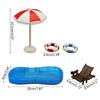 5Pcs Doll-House Miniature Swimming Pool Beach Chair Model Set Dollhouse Accessoy