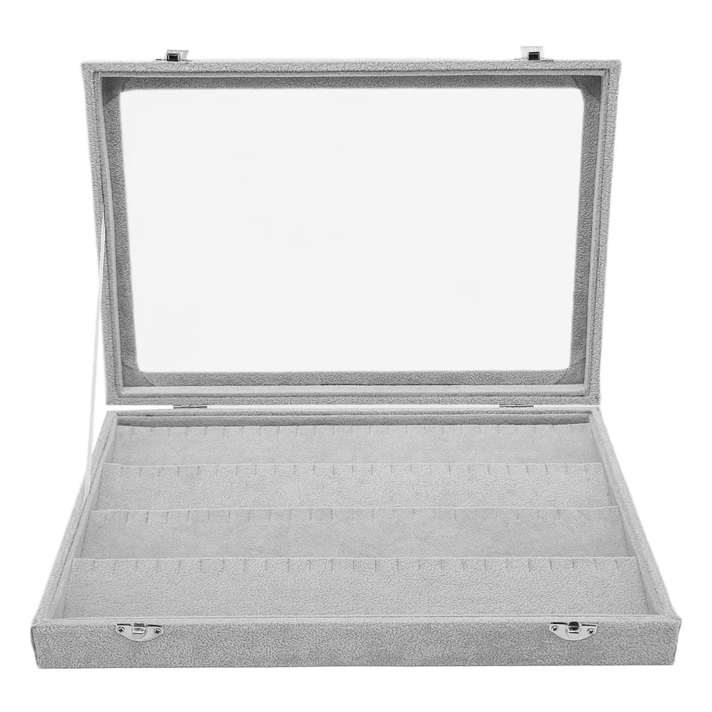 Pin Display Case Transparent Glass Soft Flocking Dustproof Pin Shadow Box for Military Medal Badge