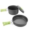 8PcsCelsiusset Portable Outdoor Travel Camping Picnic Cookware Cooking Pot Pan Bowel Set(Black)