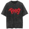 Fit Summer Berserk Stained Leather Washed Vintage Short Sleeve Tshirt Warrior Shirt Retro High Street Loose Cotton Top