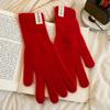 Touch-screen Flannel Gloves Warm Full Finger Mittens Breathable Long Rabbit Fur Gloves  Cycling