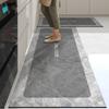 Kitchen Rug Marble Leather Oil-proof Waterproof Non-slip Household Foot Mat PVC Wipeable Washable Carpet Decor Tapis 