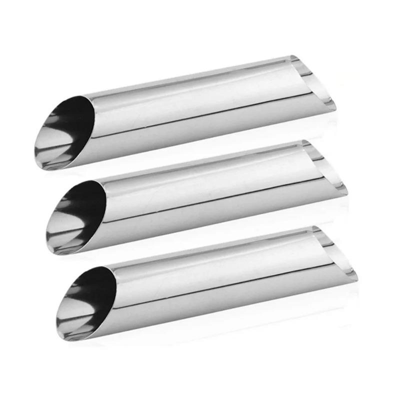 Cannoli Tubes Stainless Steel Cream Horn Molds Non-Stick Cannoli Forms Conical Tube Cone Dessert Pastry Roll Baking Mold