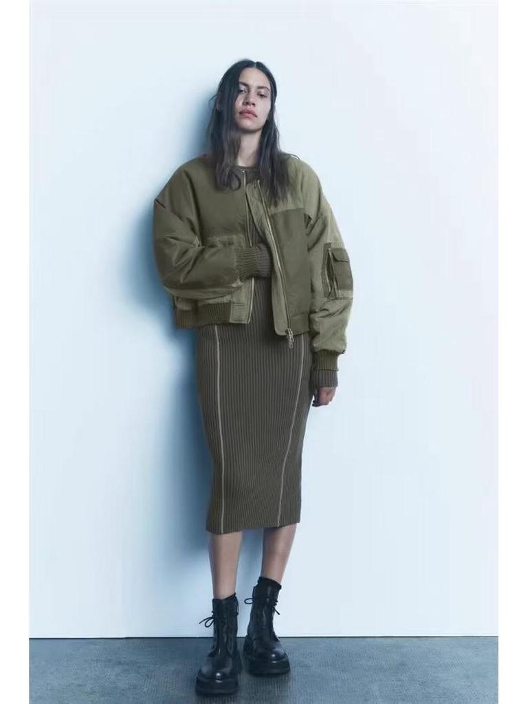 Damen Winter Patchwork Bomberjacke - Kälteschutz