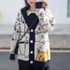 Cardigan Lavorato a Maglia Gatto Cartone Animato Maglione Autunno Inverno Donna Maglione Harajuku Cappotto Scollo a O Manica Lunga Cardigan