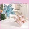 Christmas Artificial Flower Decor With Glittering Fabric For Holiday Celebrations