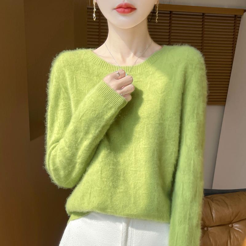 Women's Cashmere Sweater Qinghe Cashmere 30% Cashmere 70% Wool Women's Autumn and Winter Cashmere Pullover Soft and Warm