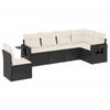 VidaXL Garden Lounge Set with Cushions 6 Pcs, Patio Sofas, Patio Furniture Set, Outdoor Furniture, Black 3252563