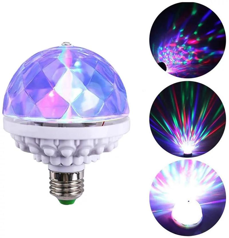 Colorful E27 Rotating Atmosphere 360 Magic Ball Bulb Aautomatic Stage Effect LED Lamp Night Light For DJ Disco KTV Dance Party