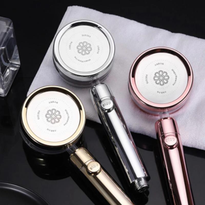 Pressure Turbocharged Flower Fountain Type Shower Head 3 Mode Saving Water with Water-Stopping,2021 Tik Tok Hot Sell